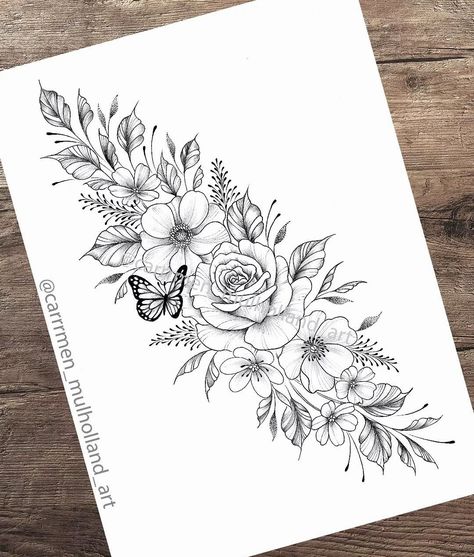 Tattoo Designs Fine Line, Tattoo Designs Minimalist, Fine Line Tattoo Designs, Line Tattoo Designs, Tropical Flower Tattoos, Forarm Tattoos, Fine Line Tattoo, Floral Tattoo Sleeve, Flower Tattoo Sleeve