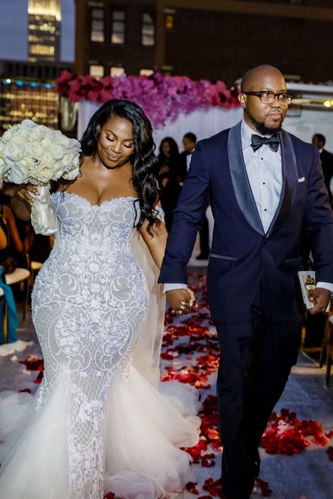 Fashionable Couple Walking Up Aisle Empress Jamila, Plus Wedding Dresses, Custom Dress, African Girl, Pearl And Lace, Wedding Dresses Plus Size, Tulle Wedding, Plus Size Wedding, Tulle Wedding Dress