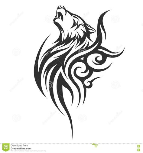 Tribal tattoo wolf designs stock vector. Image of design - 71019081 Stammestattoo Designs, Tattoo Wolf, Tier Tattoo, Wolf Silhouette, Pokemon Tattoo, Wolf Tattoo Design, Tattoo Bracelet, Different Tattoos, Tattoo Illustration