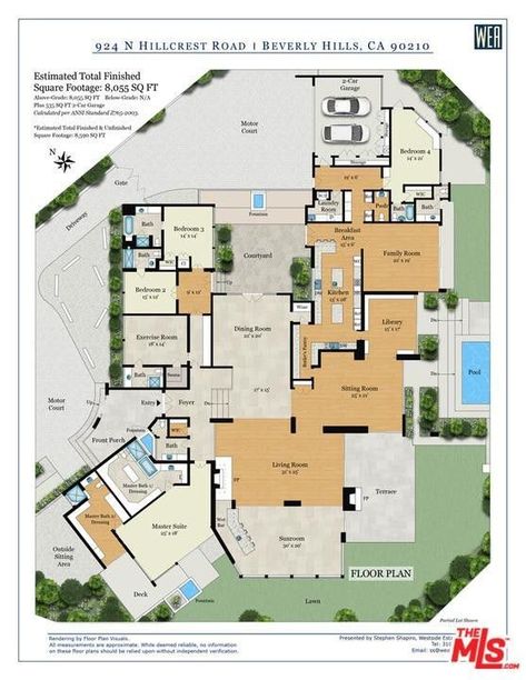 Mansion Floor Plans, Mansion Drawing, Beverly Hills Mansion, Dream Ideas, Beverly Hills Houses, Mansion Floor Plan, A Mansion, Luxury House Plans, Unique Houses