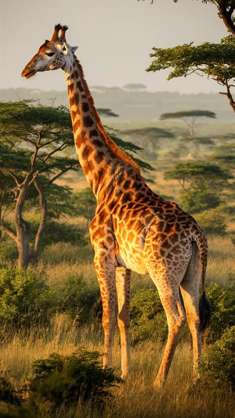 Lose yourself in the magic of the African savanna with stunning images of giraffes. Experience the tranquility and awe-inspiring nature of these incredible creatures.  #giraffe #savanna #africa #wildlife #naturephotography #animallovers #bigfive #wildlifephotography #naturelovers #wanderlust Images Of Giraffes, Safari Cake Ideas, African Animals Photography, Giraffe Photography, Lamu Kenya, African Wildlife Photography, Giraffe Images, National Geographic Animals, Savanna Animals