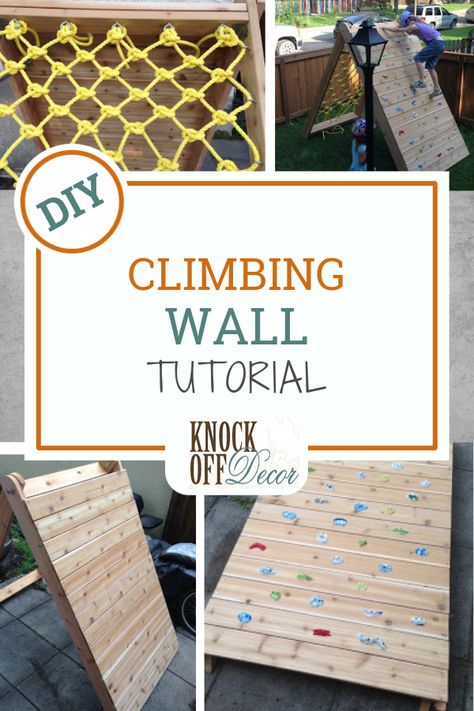 Backyard Climbing Wall, Backyard Climbing, Diy Climbing Wall, Climbing Wall Kids, Panjat Tebing, Kids Playhouse Outdoors, Cool Backyard, Kids Climbing, Diy Playground