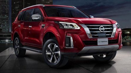 The truck-based SUV is essentially a facelifted version of the Terra. Nissan Terra, Nissan Car, 3rd Row Suv, Suv Models, Pajero Sport, New Nissan, Asian Market, Nissan Cars, Nissan Xterra