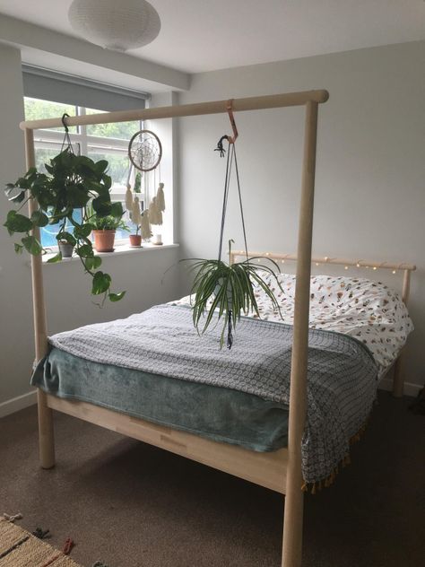 Gjöra Bed, Birch Bed Frame, Birch Bedroom, Birch Bed, Ikea Plant, Cama Ikea, Home Bedroom Design, Ikea Frame, Plant Hanging