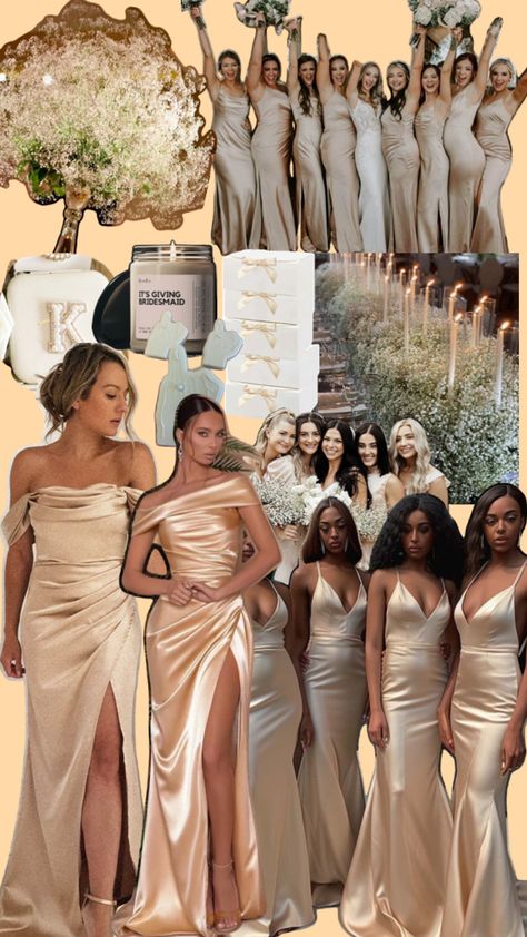 Champagne Gold Bridesmaid Dresses, Gold Bridesmaids, Vision Board, Bridesmaid Dresses, Dresses