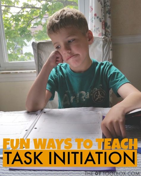 Task initiation is a powerful skill. The ability to tell oneself that a project or job needs to be started is a big part of getting anything done.  A bigger part of that is actually starting.  How many of us have to-do lists that are a mile long? Knowing a job needs done is part ... Read More about How to Teach Task Initiation Task Initiation Strategies, Task Initiation, 2024 Word, School Based Therapy, Happy Brain, Educational Therapy, Executive Functions, Occupational Therapy Kids, Occupational Therapy Activities