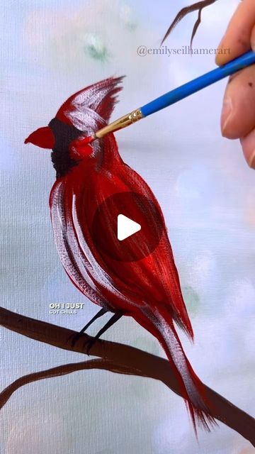 Cardinal Birds Art, Cardinal Painting, Adding Details, Sketch Books, Cardinal Birds, February 8, Hand Painting, Birds Painting, How To Paint