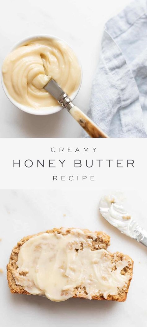 Cottagecore Baking, Cottagecore Recipes, Honey Dessert, Honey Butter Recipe, Creamy Honey, Cottagecore Food, Bread Sweet, Julie Blanner, Flavored Butter