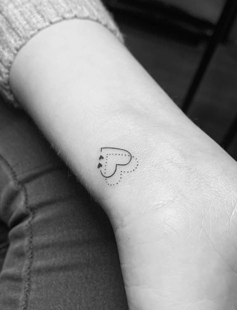 3 Mini Heart Tattoo, Tattoos For Mom Of Twins, Tattoo Ideas For Divorced Women, Micro Tattoos For Moms, Women’s Wrist Tattoo Ideas, Love You Tattoo Ideas, Different Is Beautiful Tattoo, Best First Tattoos, Mother Of One Tattoo Ideas