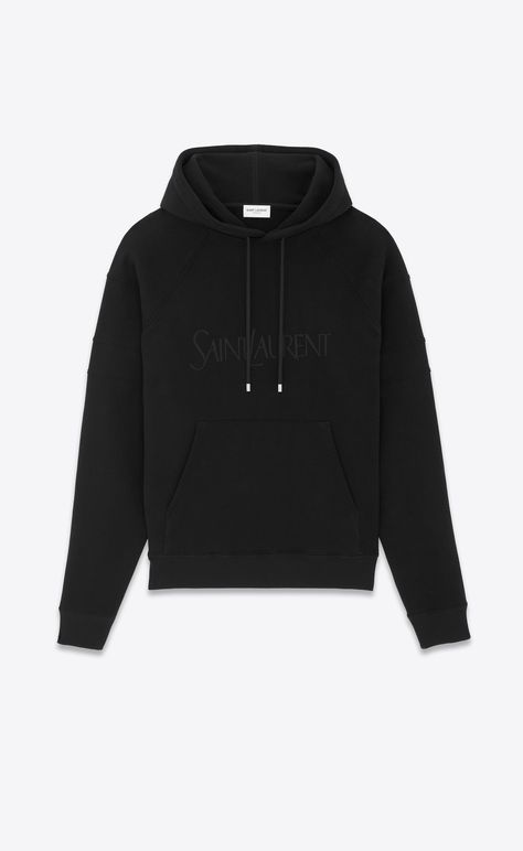 Saint Laurent Hoodie, France Colors, Cropped Sweatshirt, Hem Style, Crop Sweatshirt, Knit Cuff, Cotton Style, Fleece Hoodie, Amazing Women