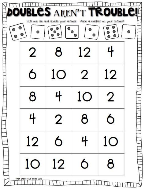 Doubles Math Facts Freebie Doubles Math Facts Freebie: I have a great Doubles Math Facts Freebie for you today! But first, let me tell you a little bit about what I’ve been doing. First, I packed up m Doubles Games First Grade, Doubles Math Games, Doubles And Near Doubles Activities, Fifth Grade Math Games Free, Doubles Math Games First Grade, Doubles Facts Games, Doubles Math, Doubles Addition, Math Doubles