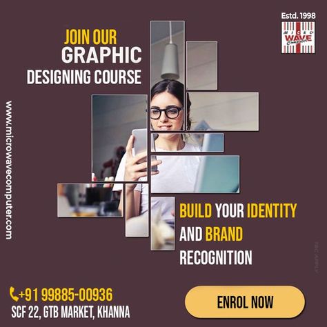 Learn Graphic Designing with Micro Wave Computer Institute Khanna 🟢Apply Now here- https://bit.ly/3MvjGa8 🔴 This course involves 👇 ✅ Business cards Design ✅ Picture Editing ✅ Logo Design and so on 📲contact no. 9988500936 #graphicdegining #logos #posterdesign #socialmedia #business #poster #artistsoninstagram #advertising #graphicart #sketch #logotype #instagood #print #socialmediamarketing #digital #smallbusiness Course Poster, Graphic Designing Course, Editing Logo, Computer Course, Business Cards Design, Picture Editing, Edit Logo, Programmer Humor, Business Poster