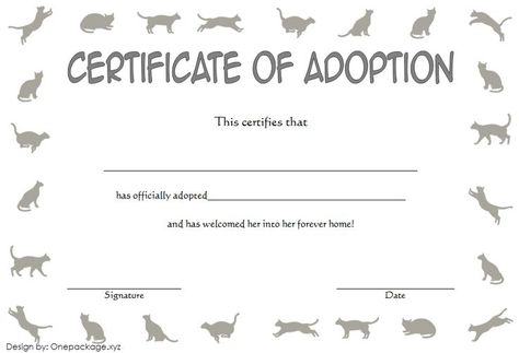 Kitten Birth Certificate Template Finding your personal Kitten Birth Certificate Template is only a matter of choosing the right give-away certificate template, filling in your details... #catbirthcertificatetemplate #howtoidentifynewbornkittens #howtoprepareforthebirthofkittens #howtotellakittenno #kittenbirthcertificatetemplate #petbirthcertificatetemplate #petbirthcertificatetemplateword #petrockbirthcertificatetemplate #warningsignsinnewbornkittens Adoption Certificate Template, Cat Birth, Pet Adoption Certificate, Adoption Papers, Certificate Format, Birth Certificate Template, Awards Certificates Template, Adoption Certificate, Printable Certificates