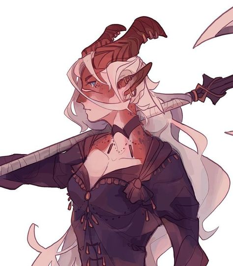 Dnd Archer Character Art, Tiefling Hooves, Tiefling Colors, Dnd Character Races, Blind Dnd Character, Dnd Tiefling Oc, Dnd Ideas Characters, Dnd Characters Tiefling, College Of Whispers Bard