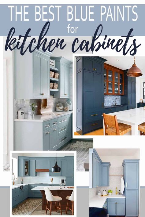 What Color For Kitchen Cabinets, Modern Kitchen Design Blue Cabinets, Kitchen Cabinets Blue Colour Schemes, Best Navy Paint Color For Kitchen Island, Classic Farmhouse Paint Colors, Navy Blue And Other Colors, Kitchen Cabinet Color Ideas Blue Gray, Painted Kitchen Cabinets Blue Grey, Kitchen Cabinets Painted Blue