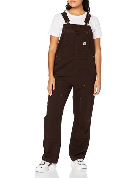 PRICES MAY VARY. 98% Cotton, 2% Spandex Imported Adjustment closure Machine Wash Rugged flex technology for ease of movement Adjustable suspenders Multi-compartment bib pocket with secure zipper closure Two large lower-front pockets Double knees with cleanout bottoms Farmer Overalls, Womens Carhartt, Levis Overalls, Carhartt Bibs, Carhartt Scrubs, Carhartt Overalls, Utility Romper, Carhartt Hoodie, Carhartt Womens