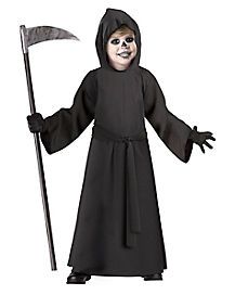 Kids Grim Reaper Makeup, Grim Reaper Costume Ideas, Grim Reaper Makeup Kids, Diy Grim Reaper Costume, Grim Reaper Robe, Scary Boy Costumes, Grim Reaper Costume Kids, Grim Reaper Makeup, Best Toddler Costumes