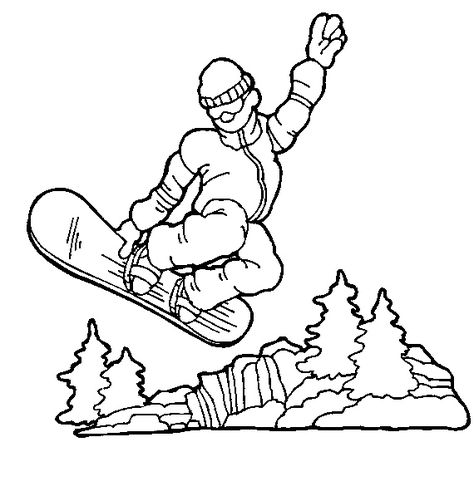 Best Sports Coloring Pages: Snowboarding Coloring Pages - Coloring Home Snowboarding Skeleton, Snowboard Drawing, Sports Coloring Pages, Coloring Page Ideas, Coloring Pages Printable, Page Ideas, Snow Skiing, Picture Design, Colouring Pages