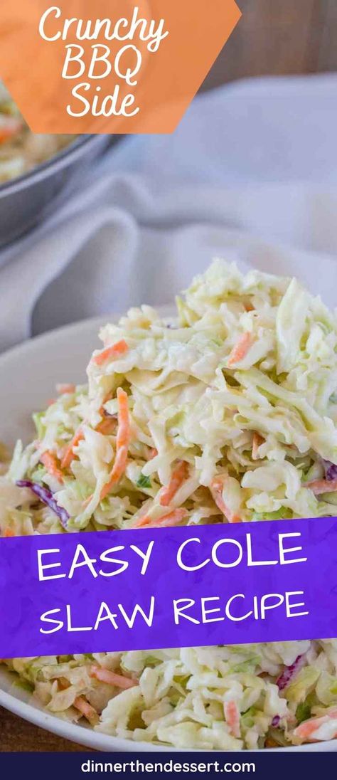 This traditional coleslaw recipe is an easy side dish made with shredded cabbage mix and creamy dressing - ready in 5 minutes! Easy Cole Slaw, Cold Slaw, Traditional Coleslaw Recipe, Coleslaw Dressing Recipe, Best Coleslaw Recipe, Easy Coleslaw, Coleslaw Recipe Easy, Slaw Dressing, Shredded Cabbage