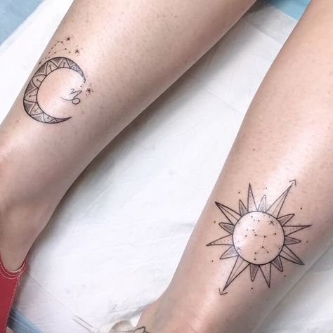 Masculine And Feminine, Sun And Moon, Compass Tattoo, Perth, Thank You, Moon, Sun, Tattoos