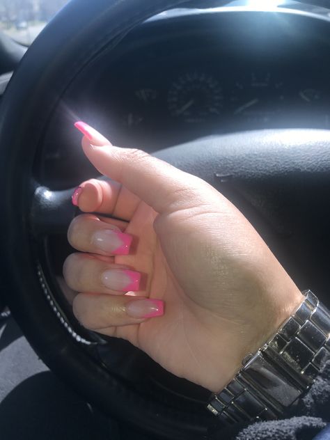 Pink french tip Pink Nude Nails, Pink French Tip, White French Tip, Pink French, Mani Pedi, Nude Nails, Fashion Sense, Cute Nails, Nail Inspo