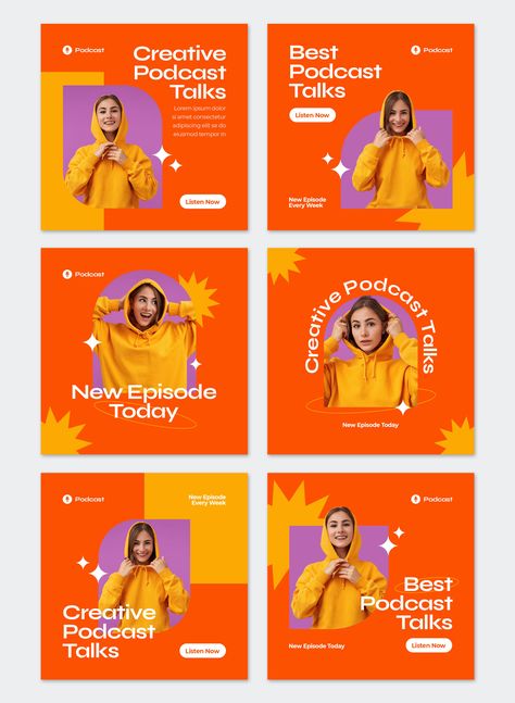 Podcast Instagram Post Templates PSD Instagram Podcast Post, Promotional Instagram Post, Social Post Design Inspiration, Podcast Post Instagram, Post Inspiration Instagram, Meta Ads Design, Instagram Event Post Design, Instagram Event Post, Instagram Post Design Inspiration