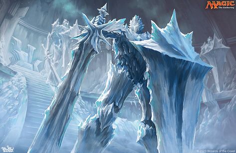 ArtStation - Icewrought Sentry - Magic the Gathering Ice Elemental, Ice Monster, Ice Magic, Dark Warrior, Anime Monsters, Dnd Monsters, Fantasy Beasts, 다크 판타지, Fantasy Pictures