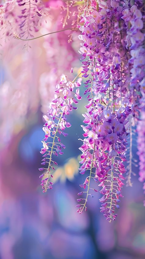 Discover the enchanting beauty of cascading wisteria - a natural lavender waterfall that will leave you in awe. Wisteria Aesthetic, Plants Reference, Calligraphy Flowers, Wisteria Flowers, High Clouds, Purple Wisteria, Artistic Ideas, Cottage Garden Design, Flower Iphone Wallpaper