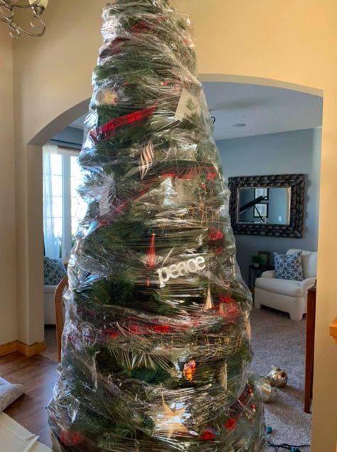 Outside Fall Decor, Christmas Tree Storage, Holiday Storage, Saran Wrap, Real Christmas Tree, Gift Drawing, Save Your Life, Holiday Christmas Tree, Christmas Tree With Gifts