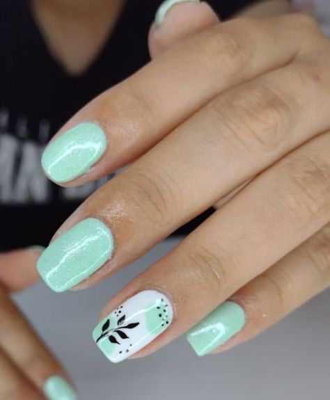 Turquoise Nails Short, Turquoise Nails Designs, Nails Art Designs, Turquoise Nails, Nails Yellow, Gel Nail Art Designs, Simple Gel Nails, Summery Nails, Work Nails