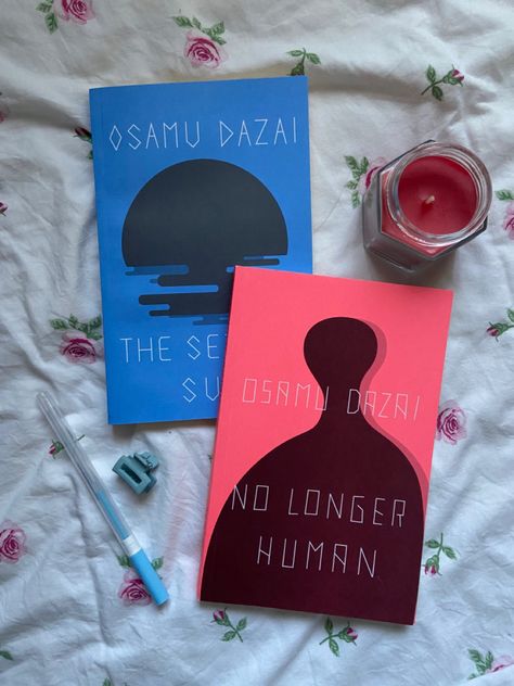 no longer human by Dazai Osamu the setting sun by Dazai Osamu #aesthetic #bookstagram #dazai Shuji Tsushima, Osamu Dazai Aesthetic, No Longer Human Aesthetic, Dazai Osamu Aesthetic, The Setting Sun Osamu Dazai, Dazai Book, Blue Bamboo Osamu Dazai, Osamu Dazai Books Aesthetic, Dazai Osamu Writing