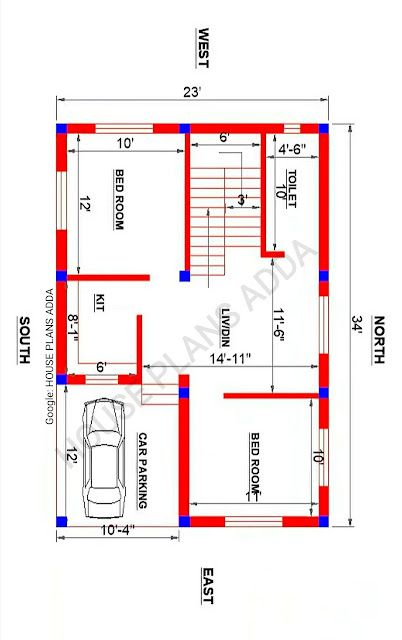 House Design With Parking, Smallest House, 20x30 House Plans, Low Budget House, 20x40 House Plans, 2bhk House Plan, Modern House Floor Plans, Affordable House Plans, Small House Front Design