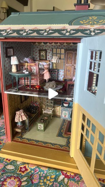 Amy Balfour on Instagram: "***NOW SOLD*** Dolls house for sale! The dolls house is now finished 💕. Many hours of painting have gone into this little house and I really love it ❤️. I shall be very sad to see it go but it's time to start another dolls house project. If you would like to buy this house and it's hand painted furniture please go to my website for further details. (Please note the accessories are not included however can be commissioned separately 😊). #dollshouse #antique dolls house #painteddollshouse #miniatureworld" Amy Balfour, Doll Houses For Sale, Christmas Dollhouse, Hand Painted Furniture, Scandinavian Christmas, Little House, Dolls House, Classic Christmas, Antique Dolls