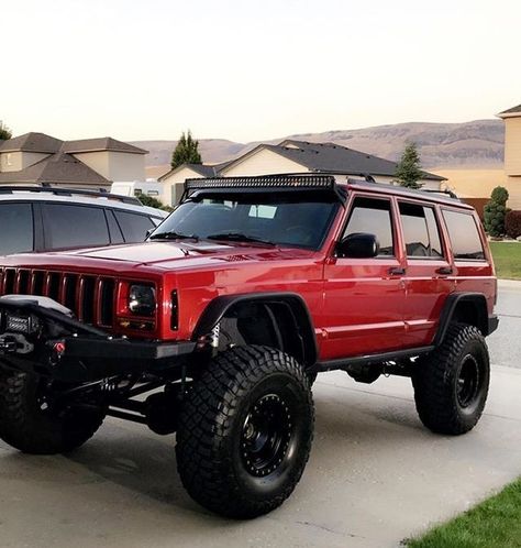 Modificaciones Jeep Xj, Jeep Rims, Xj Jeep, Jeep Sport, Jeep Xj Mods, Red Jeep, Jeep Mods, Old Jeep, Lifted Jeep