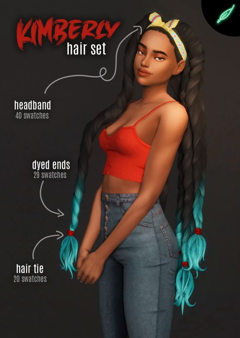 Sims Curly Hair Cc, Kimberly Hair, 4 Braids, Hair Set, Sims 4 Collections, Sims Hair, Sims 4 Mods Clothes, Best Sims, Hair Setting