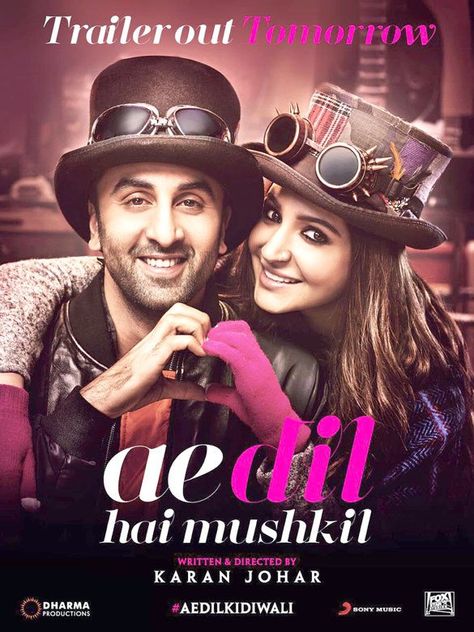 Ae Dil Hai Mushkil Wallpapers, Lost Movie, Ae Dil Hai Mushkil, Dear Dairy, Dharma Productions, Breakup Songs, Bollywood Party, Mixing Dj, Bollywood Cinema