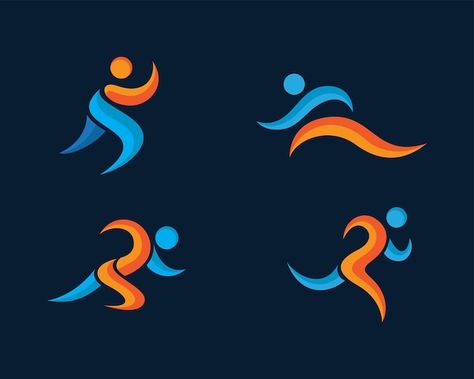 Vector athletic set logo run set logo ic... | Premium Vector #Freepik #vector #marathon-logo #run-logo #run #run Competition Logo, Marathon Logo, Run Logo, Running Logo, Concert Stage Design, Plant Logos, Concert Stage, Cute Panda Wallpaper, Fitness App