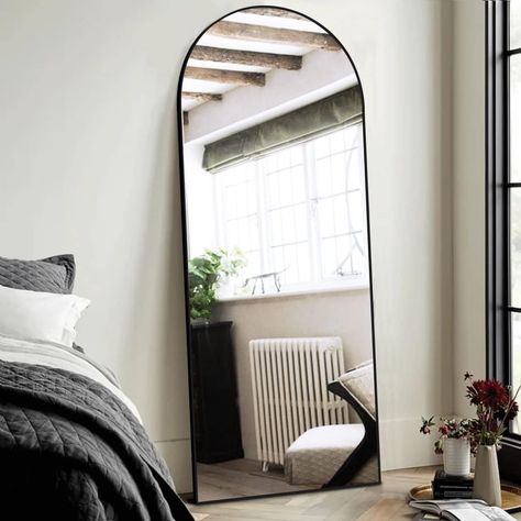 Bedroom Mirror Full Length, Mirror Arch, Black Arch Mirror, Stand For Bedroom, Arched Floor Mirror, Arch Floor Mirror, Full Length Mirror Stand, Bedroom Dressing Room, Floor Length Mirror