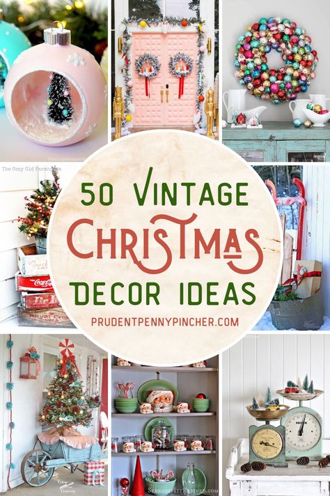 Give your home a festive nostalgic look this holiday season with these vintage christmas decor ideas. From DIY Vintage christmas wreaths to vintage christmas tree ideas, there are plenty of retro christmas decorations to choose from. Vintage Christmas Decor Ideas, Vintage Inspired Christmas Tree, Old Fashion Christmas Tree, Vintage Christmas Toys, Retro Christmas Decorations, Vintage Christmas Crafts, Christmas Vignettes, Retro Christmas Tree, Vintage Christmas Decor