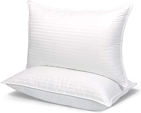 COZSINOOR Cozy Dream Series Hotel Quality Pillows for Sleeping [Set of Two] Premium Plush Fiber, 100% Breathable Cotton Cover Skin-Friendly (King Size) Bed Pillows Queen, Spine Alignment, Sleeping Pack, Hotel Pillows, Firm Pillows, Stomach Sleeper, Shoulder Support, Comfortable Pillows, Feather Pillows