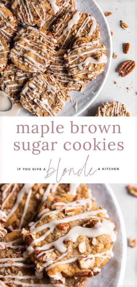 Maple Brown Sugar Cookies, Maple Pecan Cookies, Maple Syrup Cookies, Martha Stewart Cookies, Maple Desserts, Brown Sugar Cookie Recipe, Cookies Chewy, Maple Cookies, Cookie Recipes Chewy