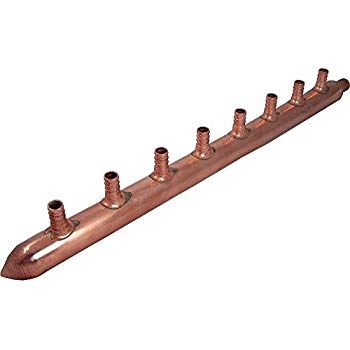 SharkBite 22790 8-Port Open Copper PEX Manifolds, 1-Inch Trunk, 3/4-Inch, 1/2-Inch Ports - Plumbing Hoses - Amazon.com Pex Manifold, Water Pipeline, Hydronic Heating Systems, Pex Tubing, Water Issues, Pex Pipe, Hydronic Heating, Polymer Plastic, Diy Plumbing