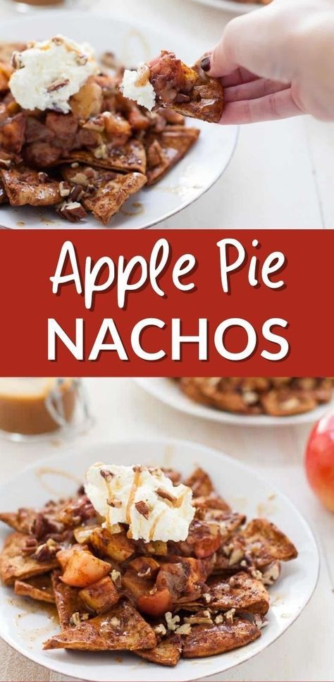 Dessert Nachos Recipe, Dessert Nachos, Traditional Apple Pie, Traditional Thanksgiving Recipes, Vegan Apple Pie, Vegan Apple, Egg Free Recipes, Healthy Vegan Snacks, Nachos Recipe