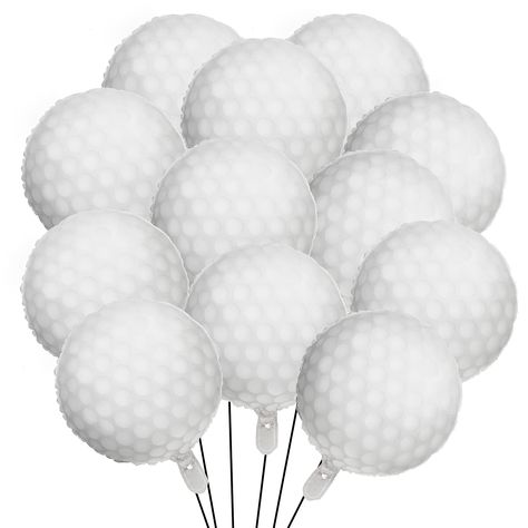 PRICES MAY VARY. Package includes: we will provide you different kinds of quantities of golf ball balloons to choose, enough quantities can meet your basic needs to decorate your party, and they will make your party more interesting and joyful Golf shape design: these balloons are designed in the shape of golf balls, which are in white and very suitable for golf enthusiasts to use them to decorate house, and also suitable for many golf-themed party decorations, sports games or children's birthda Golf Theme Birthday Party, Golf Theme Birthday, Ball Balloons, Theme Birthday Decoration, Golf Baby Showers, Golf Theme Party, Golf Baby, Rose Gold Party Decor, Golf Birthday Party