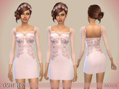 Paogae's LightPink Dress Formal Short, Formal Shorts, Informal Weddings, Short Bodycon Dress, Sims 4 Update, Best Clothing, Formal Dresses Short, Cc Sims, Sims 4 Clothing