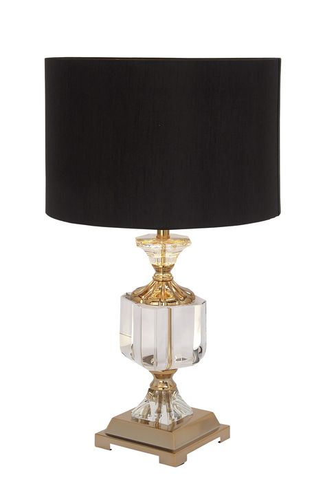 Easily goes with vanilla and natural-toned walls, tables, and consoles. Requires 1 Type A E26/Medium (Standard) bulb. This item ships in 1 carton. Comes with a 62 cord length. Suitable for indoor use only. Table lamp comes with a black drum shaped shade that measures 14 x 14 x 10 inches. Includes a rotary switch. This is a single table lamp. Glam style. Grayson Lane 24-in Gold LED Table Lamp with Fabric Shade | 39962 Moody Glam Living Room, Glam Style Living Room, Dark Maximalism, Glam Lamps, Glam Table Lamps, Academia Office, Glam Table, Luxury Table Lamps, Condo Decor