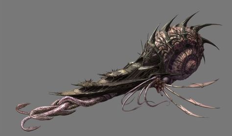 Ancient Spaceship Concept Art, Dnd Nautiloid, Nautiloid Dnd, Nautiloid Ship, Magical Vehicle, Dnd Fish, Magic Vehicle, Spelljammer Art, Fantasy Transport