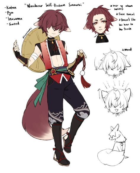 Genshin Oc Inazuma, Honkai Star Rail Oc, Genshin Ocs, Pretty Characters, Genshin Art, Monster Boy, Fantasy Ideas, Art Outfits, Drawing Stuff