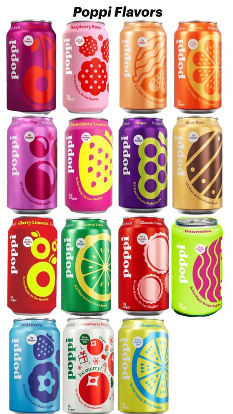 These are all of gut healthy sodas, also know as Poppi, flavors I could find!! Poppi Soda, Healthy Soda, Gift Exchange, Gifts