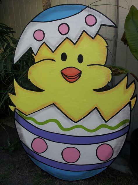 Easter Yard Sign Plywood Cutouts Yard Art, Easter Window Painting Ideas, Easter Window Art, Easter Window Painting, Easter Cutouts, Påskeaktiviteter For Barn, Easter Window Decorations, Easter Yard Art, Easter Yard Decorations